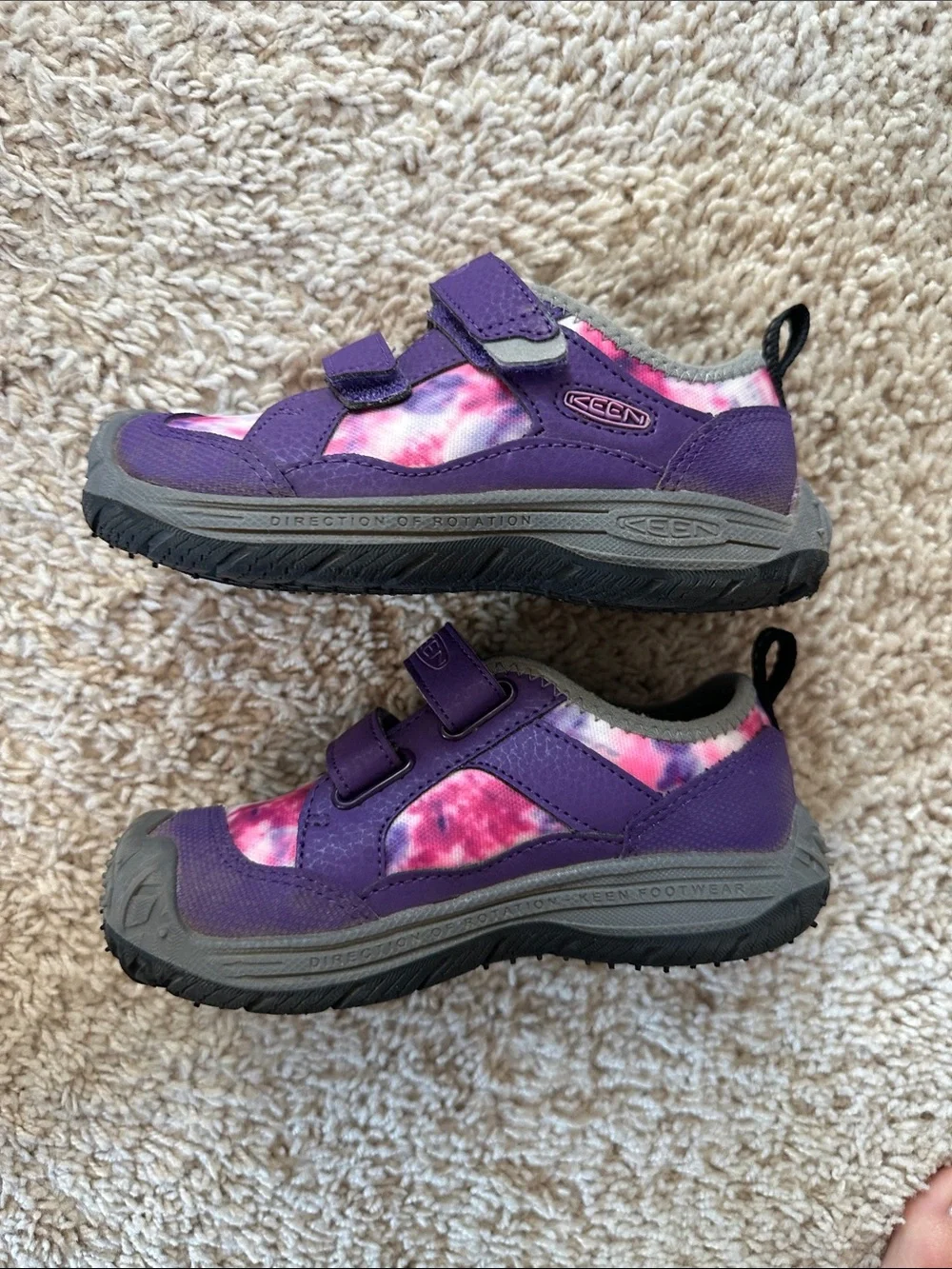 KEEN Kids Purple and Pink Tie-Dye Velcro Water Shoes